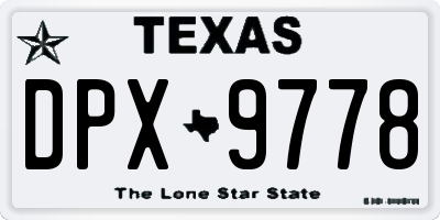 TX license plate DPX9778