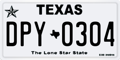 TX license plate DPY0304