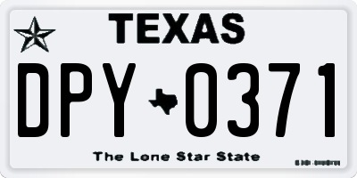 TX license plate DPY0371