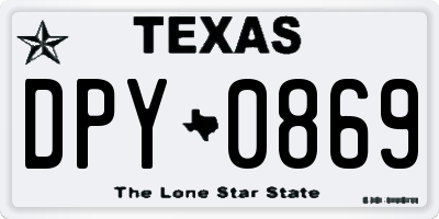 TX license plate DPY0869