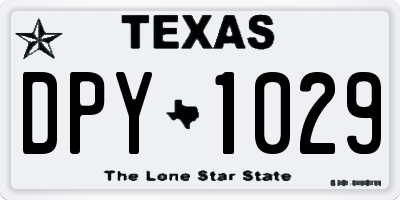 TX license plate DPY1029