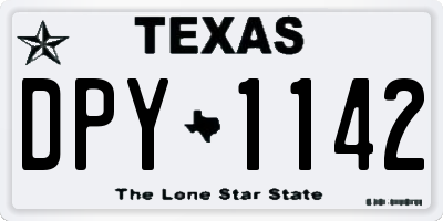 TX license plate DPY1142
