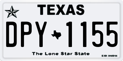 TX license plate DPY1155