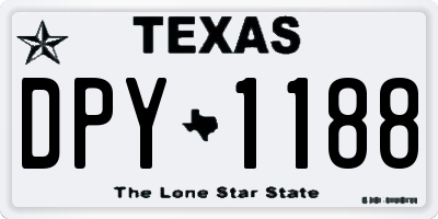 TX license plate DPY1188