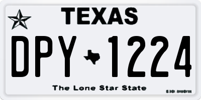 TX license plate DPY1224