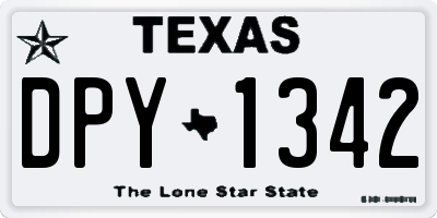 TX license plate DPY1342