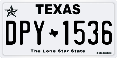 TX license plate DPY1536