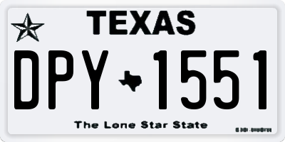 TX license plate DPY1551