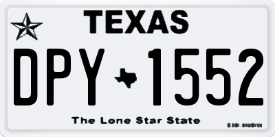 TX license plate DPY1552