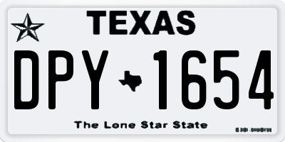 TX license plate DPY1654