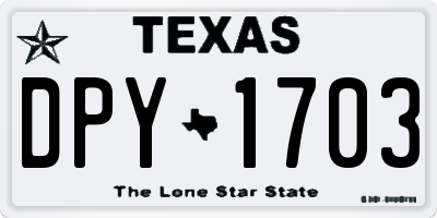 TX license plate DPY1703