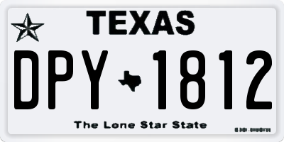TX license plate DPY1812