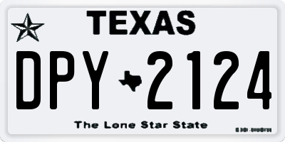 TX license plate DPY2124