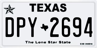 TX license plate DPY2694