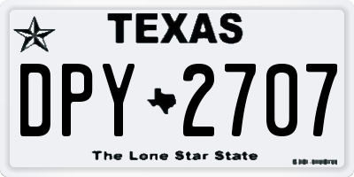 TX license plate DPY2707