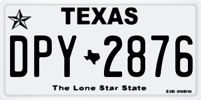 TX license plate DPY2876