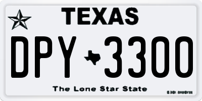 TX license plate DPY3300