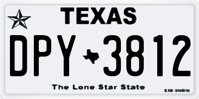 TX license plate DPY3812