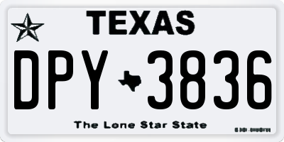 TX license plate DPY3836