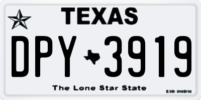 TX license plate DPY3919