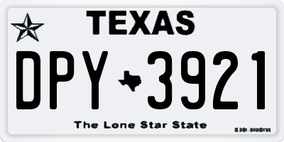 TX license plate DPY3921