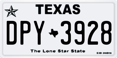 TX license plate DPY3928