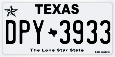 TX license plate DPY3933