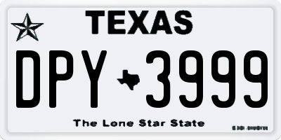 TX license plate DPY3999