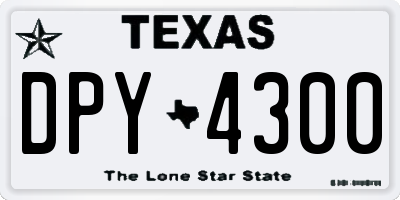 TX license plate DPY4300