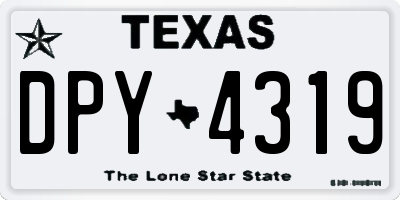 TX license plate DPY4319