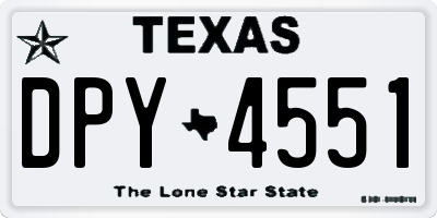 TX license plate DPY4551