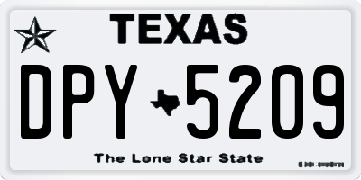 TX license plate DPY5209