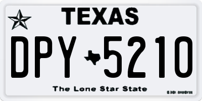 TX license plate DPY5210