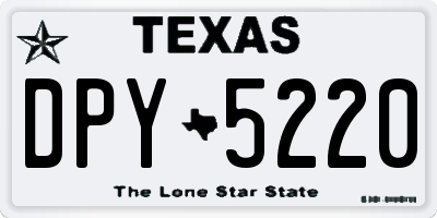 TX license plate DPY5220