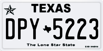 TX license plate DPY5223