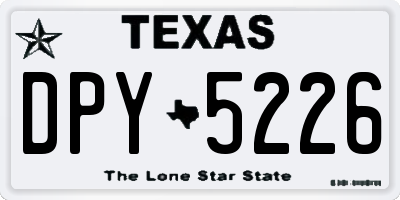 TX license plate DPY5226