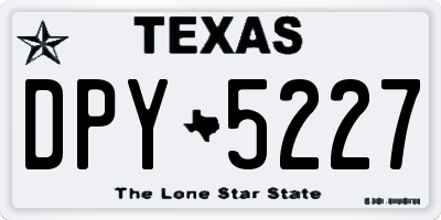 TX license plate DPY5227