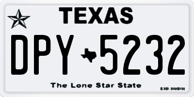 TX license plate DPY5232