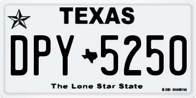 TX license plate DPY5250