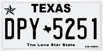 TX license plate DPY5251