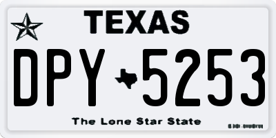 TX license plate DPY5253