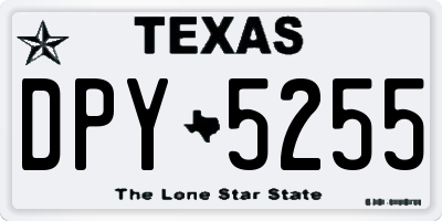 TX license plate DPY5255