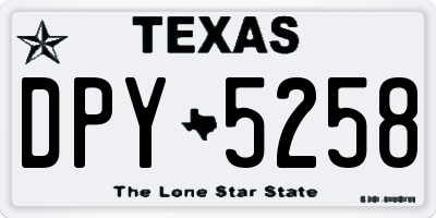 TX license plate DPY5258