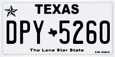 TX license plate DPY5260