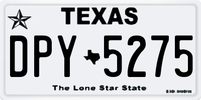 TX license plate DPY5275