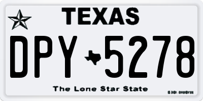 TX license plate DPY5278