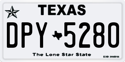 TX license plate DPY5280