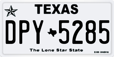 TX license plate DPY5285