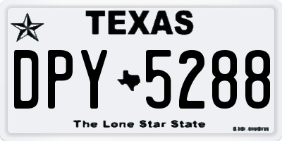 TX license plate DPY5288