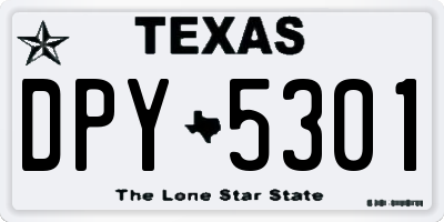 TX license plate DPY5301